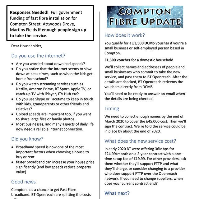 Questions and Answers Compton Community Fibre